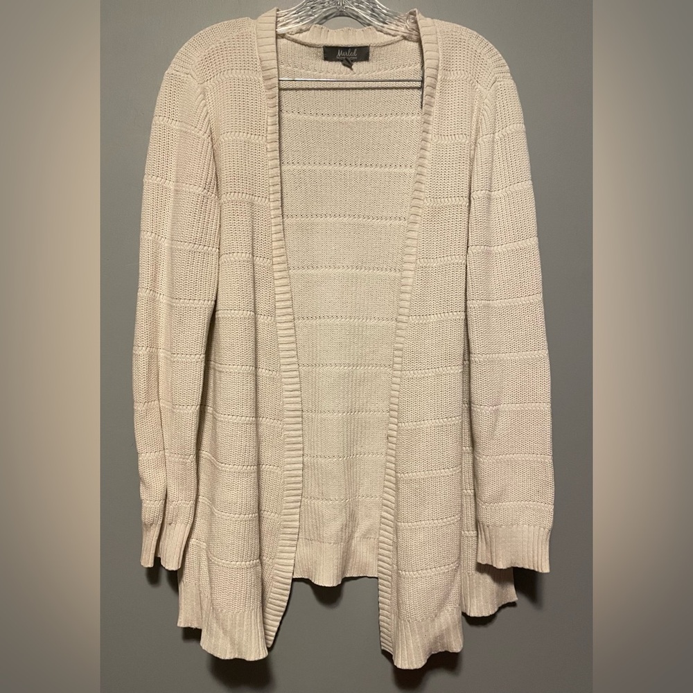 Marled Cream Open-Front Cardigan
